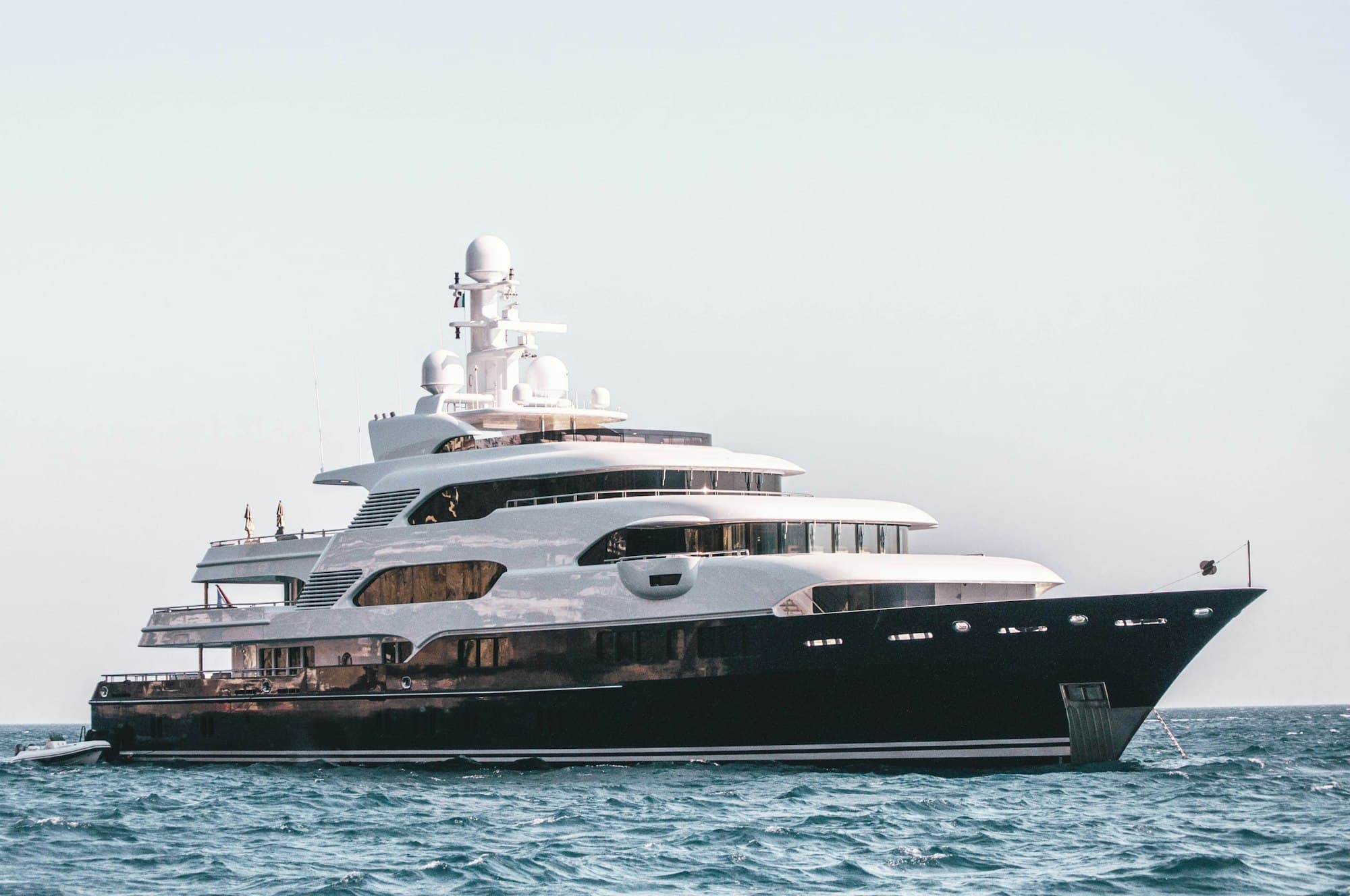 Superyacht at anchor